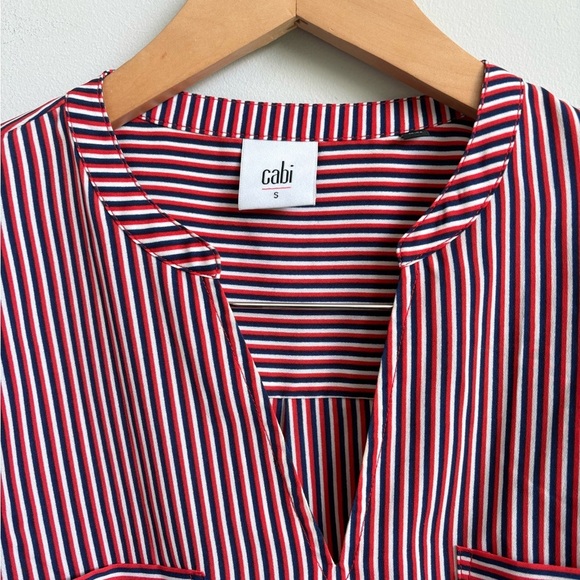 Cabi Style 5335 Franklin Patriot Striped Popover Blouse SMALL - Picture 6 of 9
